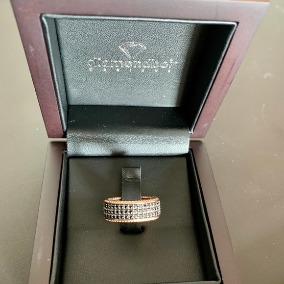 1.4Ct Black Diamond 14k Rose Gold Engagement Band - Picture 2 of 2